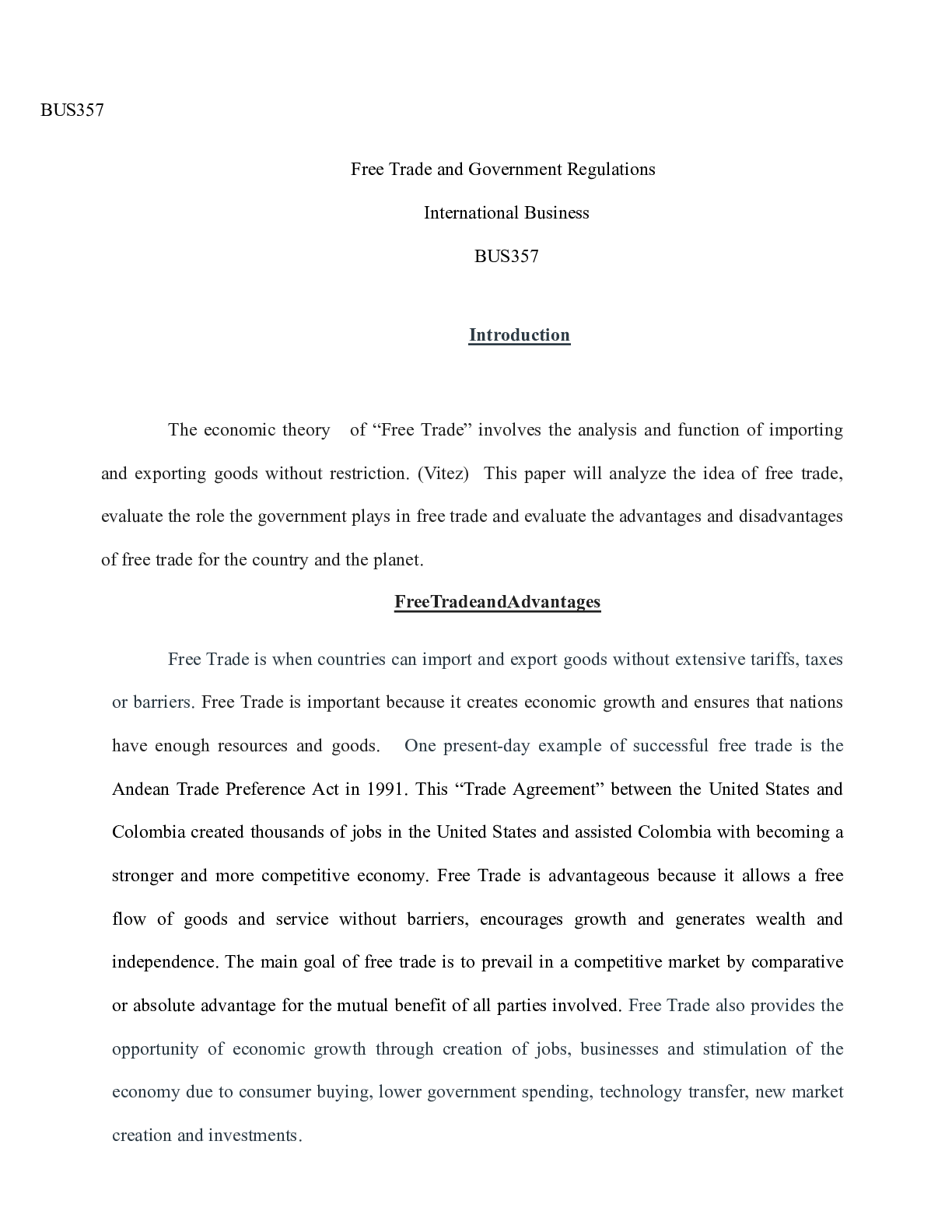 Preview of Free Trade and Government Regulations BUS357.docx(1)